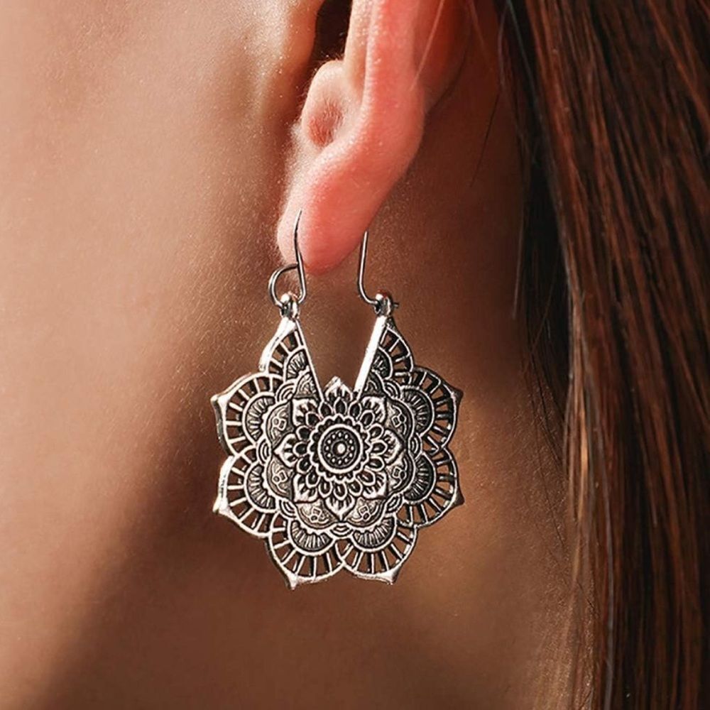 Boho statement hoop earrings M74 - Picture 1 of 7